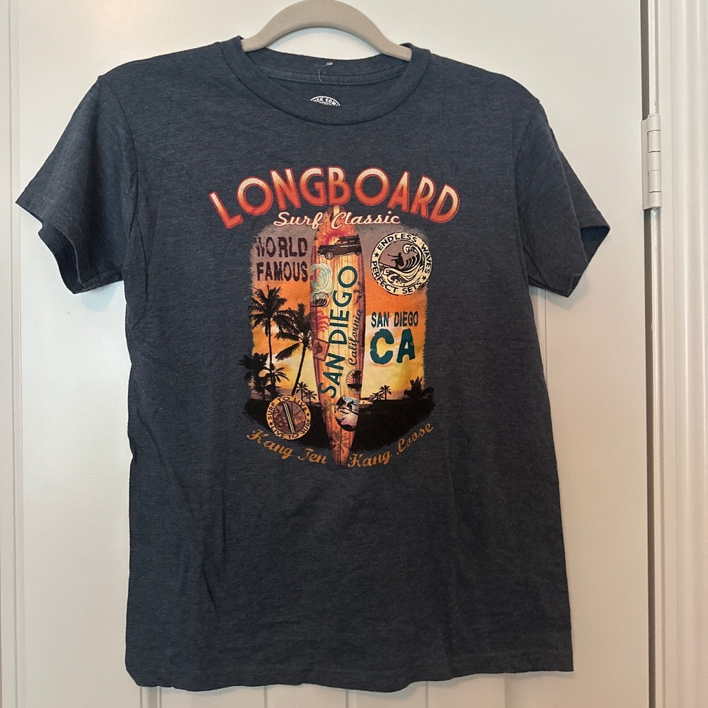 The Duck Company Longboard Surf Classic San Diego Graphic Tee Large